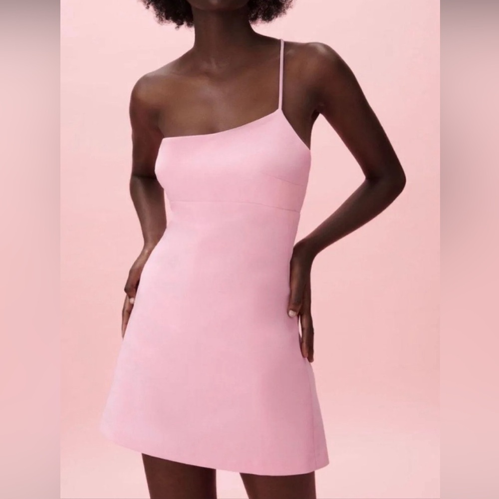ZARA Pink Asymmetric Minidress